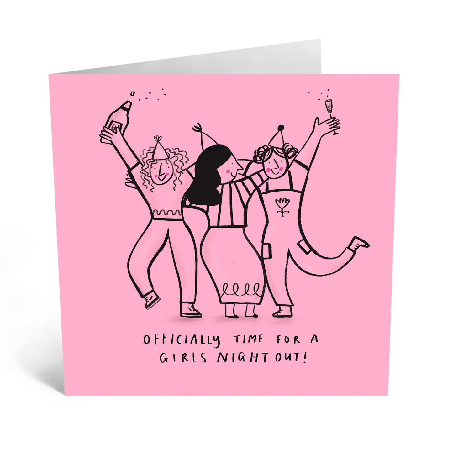 Greeting Card - 'GIRLS NIGHT OUT' - Perfect for Celebrating with a Fun, Girls' Night out- Ideal for a Touch of Excitement and Joy to Any Occasion or Get-Together - Comes With Stickers By Central 23