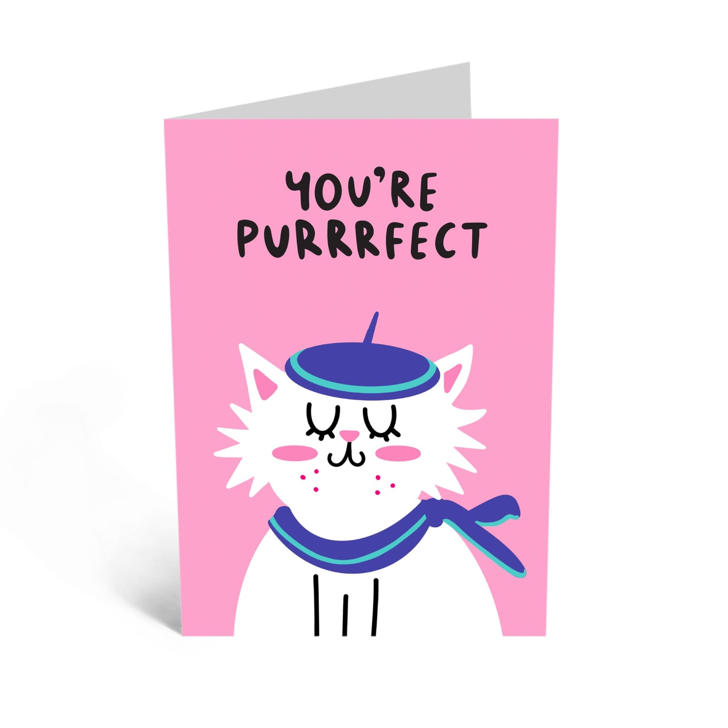 Greeting Card - 'YOU'RE PURRFECT CAT' - Perfect for Celebrating Cat Lovers & Feline Friends - Ideal for Him, Her, Friends, Family, and Anyone Who Loves a Good Purr - Comes With Stickers By Central 23