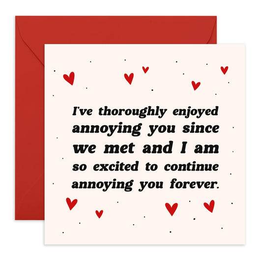 Valentines Card For Boyfriend Girlfriend Couples - I Love Annoying You - Birthday Card For Adult Men Women - Anniversary Card For Him - For Husband Wife - Comes With Stickers By Central 23