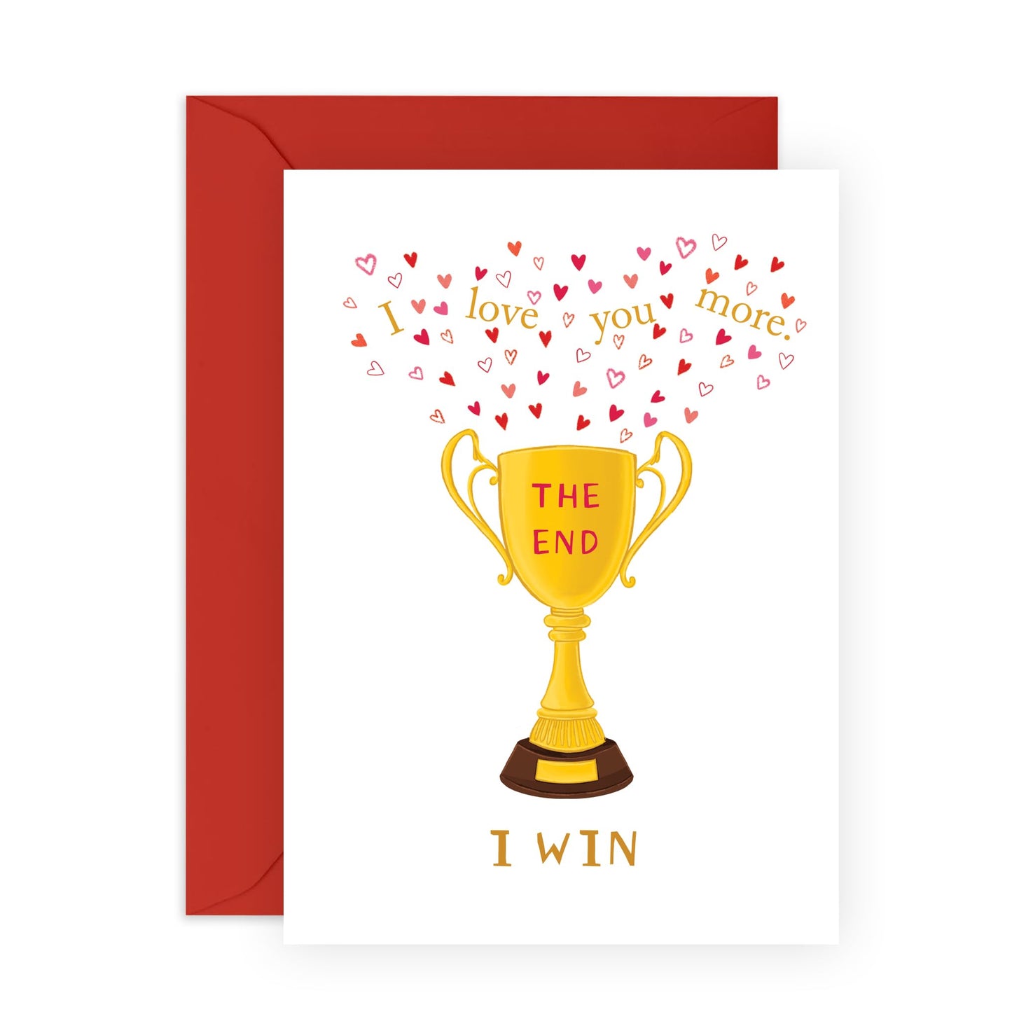 Cute I Love You Card - 'I Win Trophy' - Gifts for Husband, Wife, Girlfriend, Boyfriend, Married Couples, His, Her - Love Wins - Comes with Fun Stickers