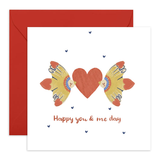 Central 23 Anniversary Card - 'HAPPY YOU AND ME DAY BIRDS' - Perfect For Your Other Half Husband Wife Boyfriend Girlfriend - Comes With Stickers