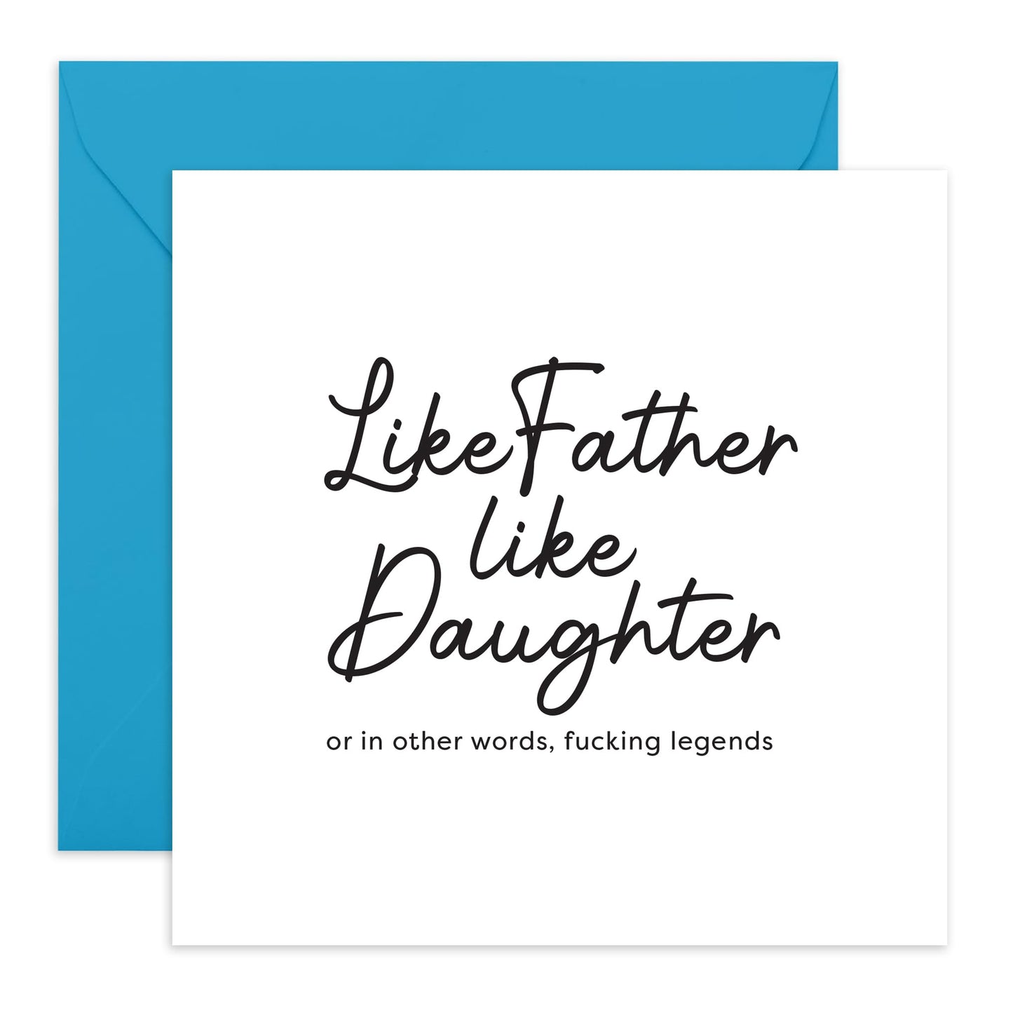 Funny Father Day Card From Daughter - Like Father Like Daughter - Happy Birthday Card For Men Papa Pop Daddy - Thank You Dad Card - Hilarious Gift For Him - Comes With Stickers By Central 23