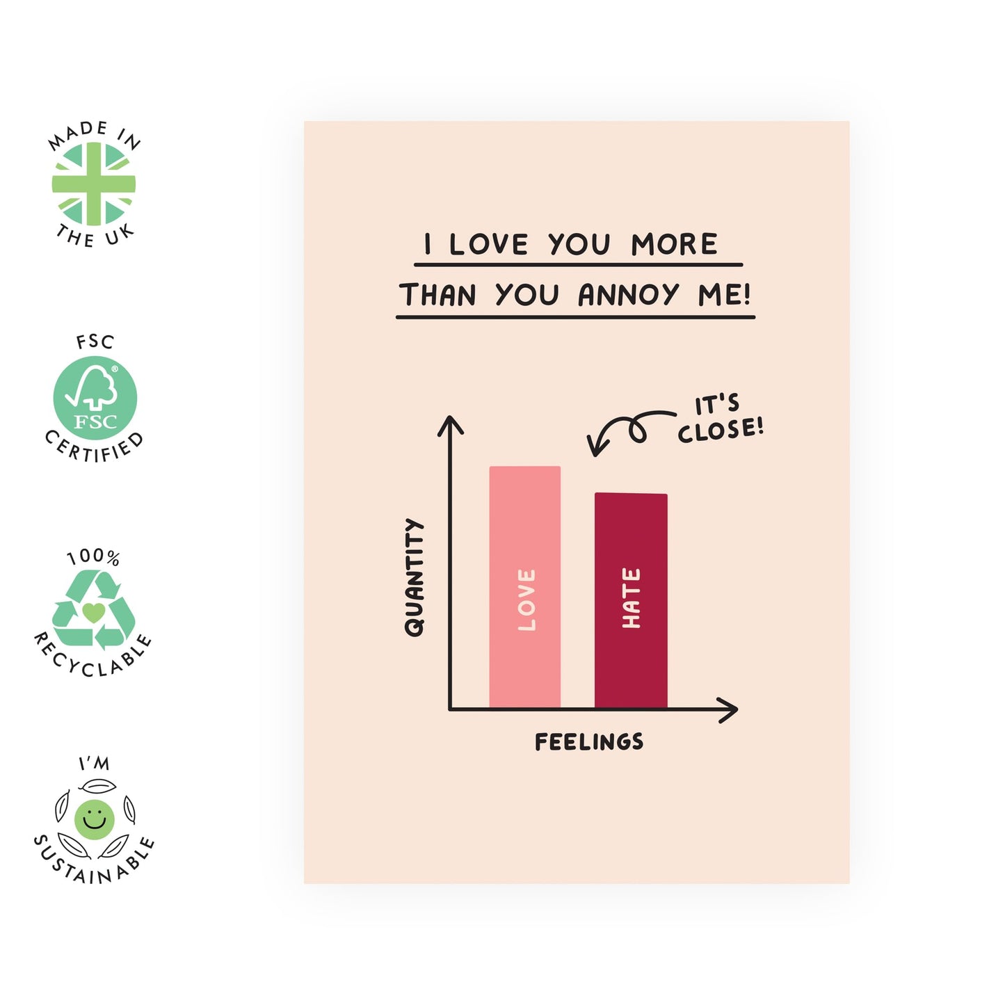 Anniversary Card For Him - Love You More - Sweet Wedding Anniversary Card For Husband Wife - Valentines Card For Girlfriend Boyfriend Partner - Comes With Fun Stickers By Central 23