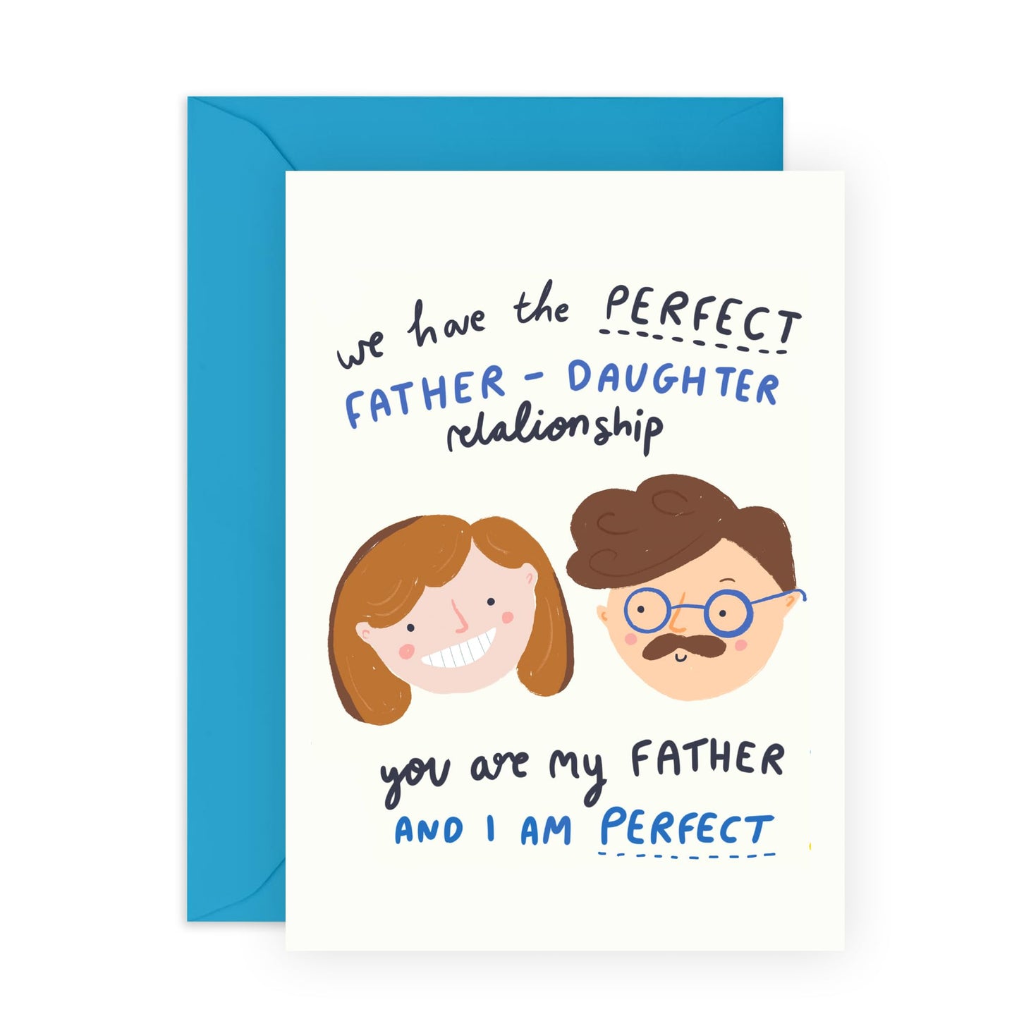 Funny Birthday Card For Dad From Daughter - Perfect Father Daughter Relationship - Father's Day Card For Dad - Gifts For Men Father Papa Pop Daddy - Comes With Fun Stickers By Central 23