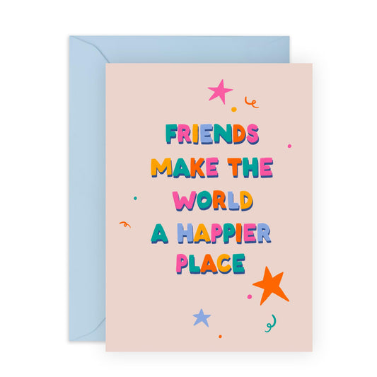 Friendship Birthday Cards For Women - Happier Place - Best Friend Birthday Card - Greeting Card For Bff Work Bestie Colleague - Female Birthday Cards For Her - Comes With Stickers - By Central 23