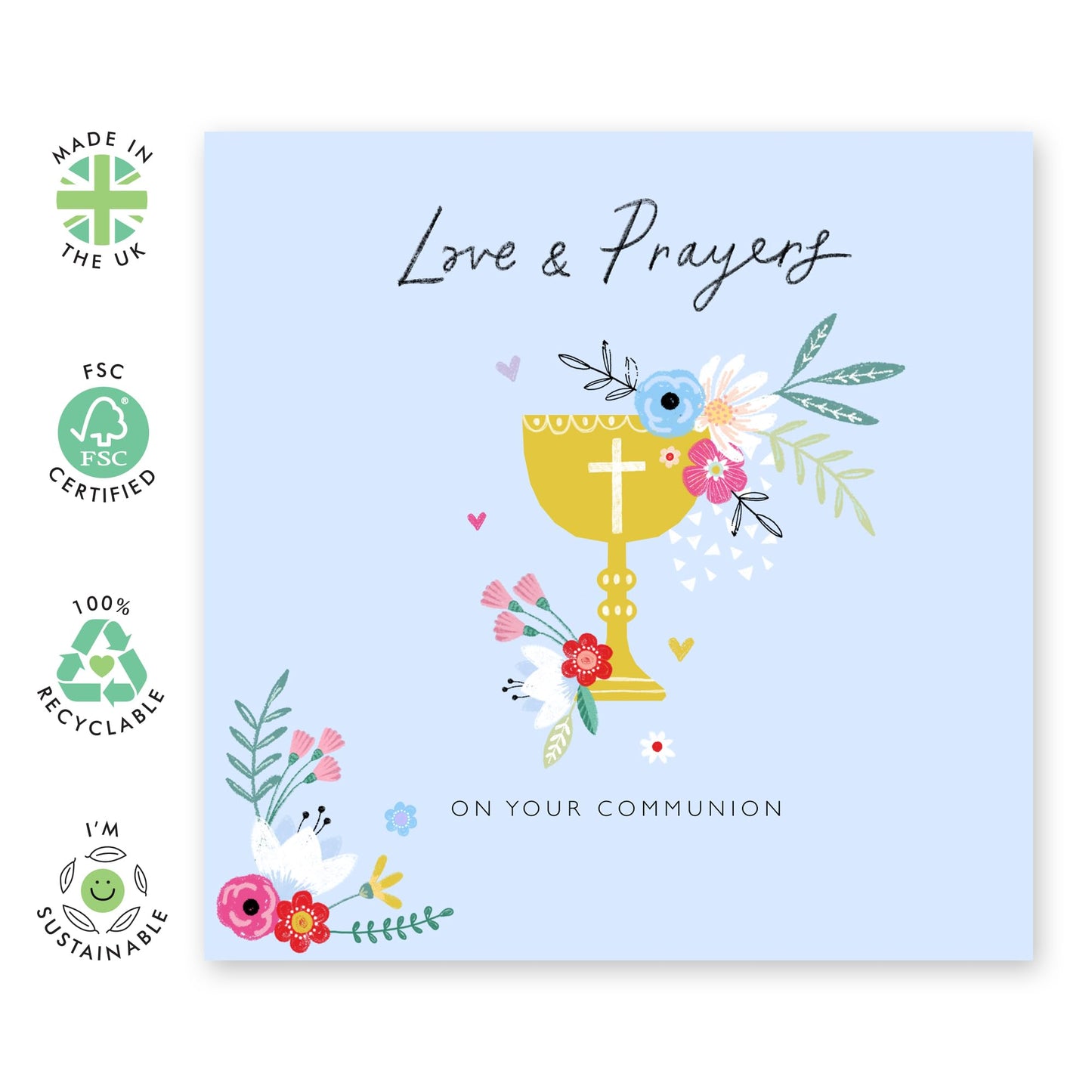 First Holy Communion Cards For Boys - Love And Prayers On Your Communion - Religious Cards With Envelopes - Communion Gifts For Son Godson Nephew - Comes With Fun Stickers - By Central 23