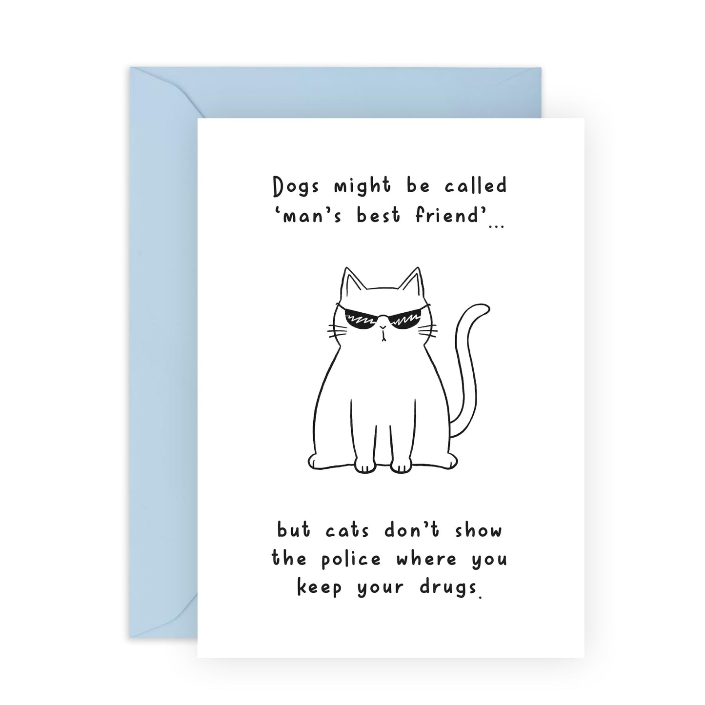 Cat Birthday Card - Cat Wearing Sunglasses - Humorous Birthday Cards For Men Women - Funny Gifts For Cat Mum Dad - Humour - Cat Gifts For Brother Sister Cousin - Comes With Stickers - By Central 23