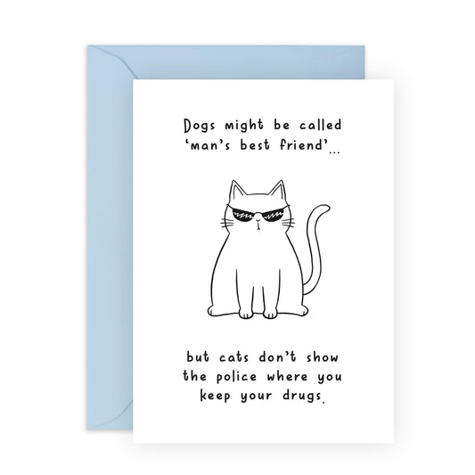 Cat Birthday Card - Cat Wearing Sunglasses - Humorous Birthday Cards For Men Women - Funny Gifts For Cat Mum Dad - Humour - Cat Gifts For Brother Sister Cousin - Comes With Stickers - By Central 23