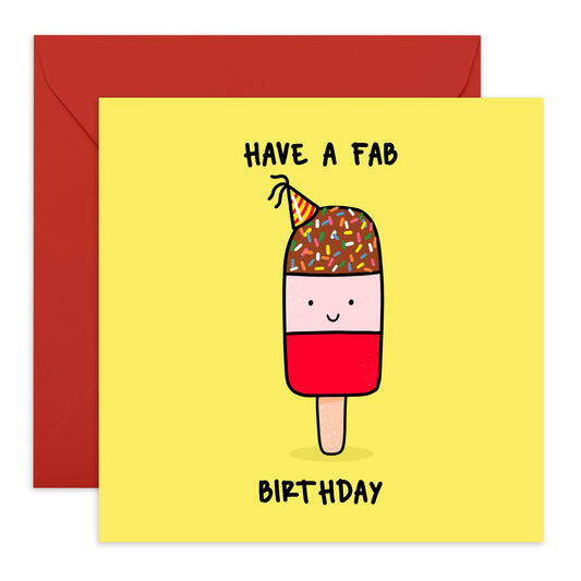 Birthday Cards For Women - Have A Fab Birthday - Cute Birthday Card For Her Daughter Granddaughter - Girls Birthday Cards - Friend Birthday Card Female - Comes With Stickers - By Central 23