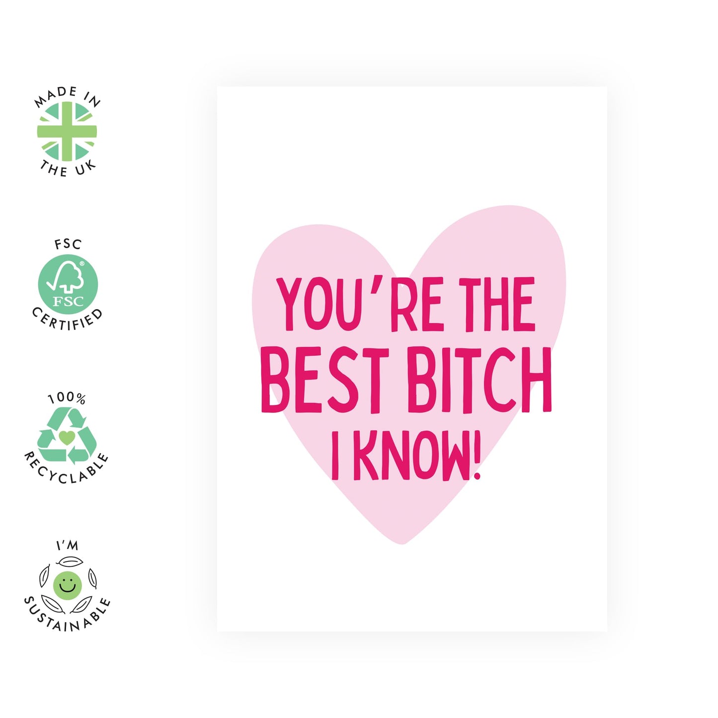 Birthday Card For Best Friend Woman - You're The Best Bitch I Know - Galentines Card For Friends - Friendship Gifts For Women Bestie Her Bff Bestfriend - Comes With Fun Stickers By Central 23