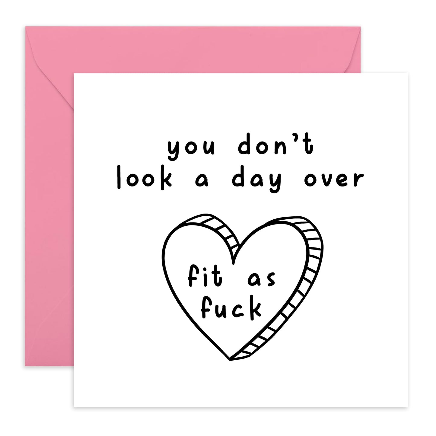 Funny Birthday Cards For Men - Fit As F*ck - Rude Birthday Cards For Women - Birthday Greeting Cards For Friends - Him Her - Comes With Stickers - By Central 23