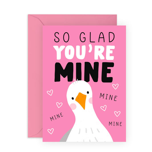 Boyfriend Birthday Card - I'm So Glad You're Mine - Sweet Valentines Day Cards For Girlfriend Wife Husband - Anniversary - Gifts For Him Her Men Women - Comes With Stickers By Central 23