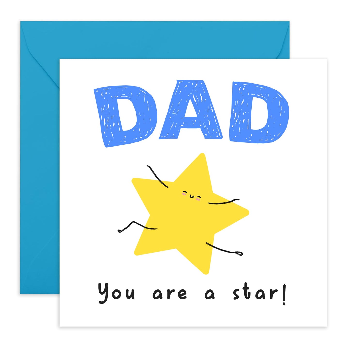 Heartfelt Card - 'Dad, You Are a STAR' - Celebrate Your Incredible Dad with This Special Card - Perfect for Father’s Day, Birthdays, or Any Occasion - Includes Envelope and Stickers by Central 23