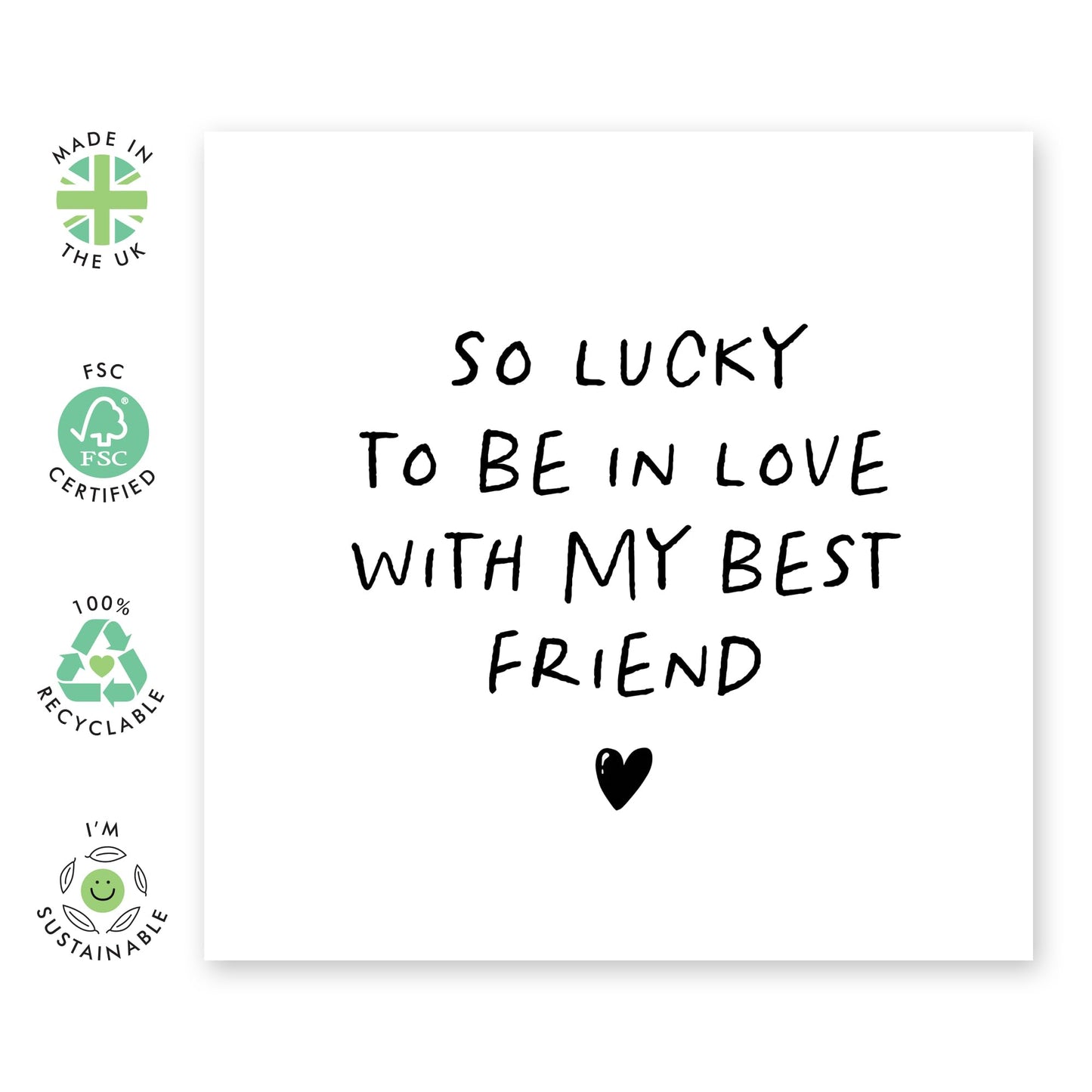 Love Cards For Him Her - In Love With My Best Friend - Valentines Day Card Girlfriend Boyfriend - Anniversary Card Couple Fiance - Husband Wife Greeting Cards - Comes With Stickers By Central 23