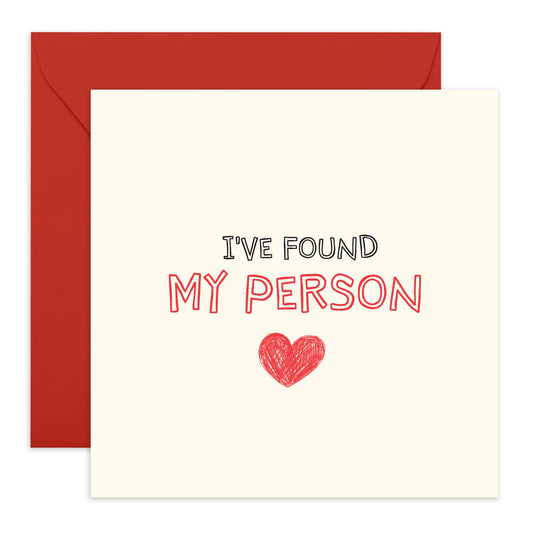 Romantic Greeting Card - 'I've Found My Person' -Gifts for Married Couples, Wife, Husband, Spouse, Partner, Him, Her, Girlfriend, Boyfriend - I am Lucky - Comes with Fun Stickers
