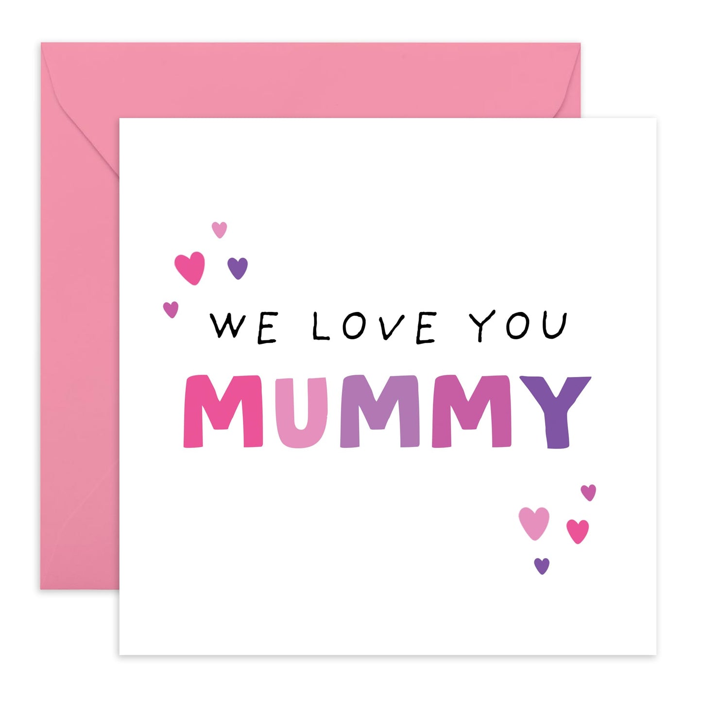 Mum Birthday Card from Us - We Love You Mummy - Mother's Day Card For Her, Mama, Mam, Ma, Women - Sweet Thoughtful Gift from Son Daughter Family - I Love You Gifts- Comes With Stickers And Envelope