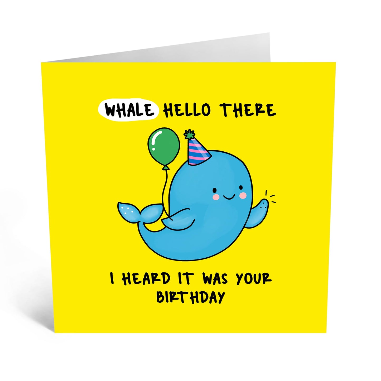 Whimsical Birthday Card - 'WHALE HELLO BIRTHDAY' - Perfect for Adding a Fun and Playful Touch to Birthday Celebrations - Ideal for Him Her Friends Family Colleagues - Comes With Stickers By Central 23