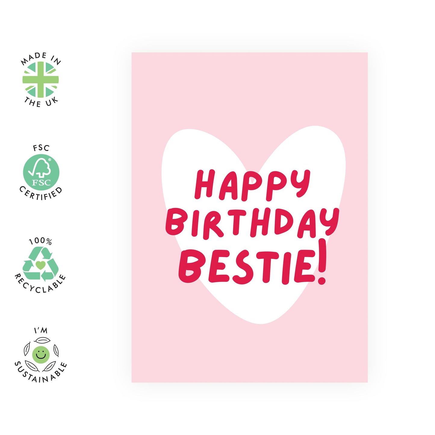 Best Friend Birthday Card For Her Him - Happy Birthday Bestie - Sweet Thoughtful Greeting Cards For bestfriend BFF - Friendship Gifts For Women - Comes With Stickers By Central 23