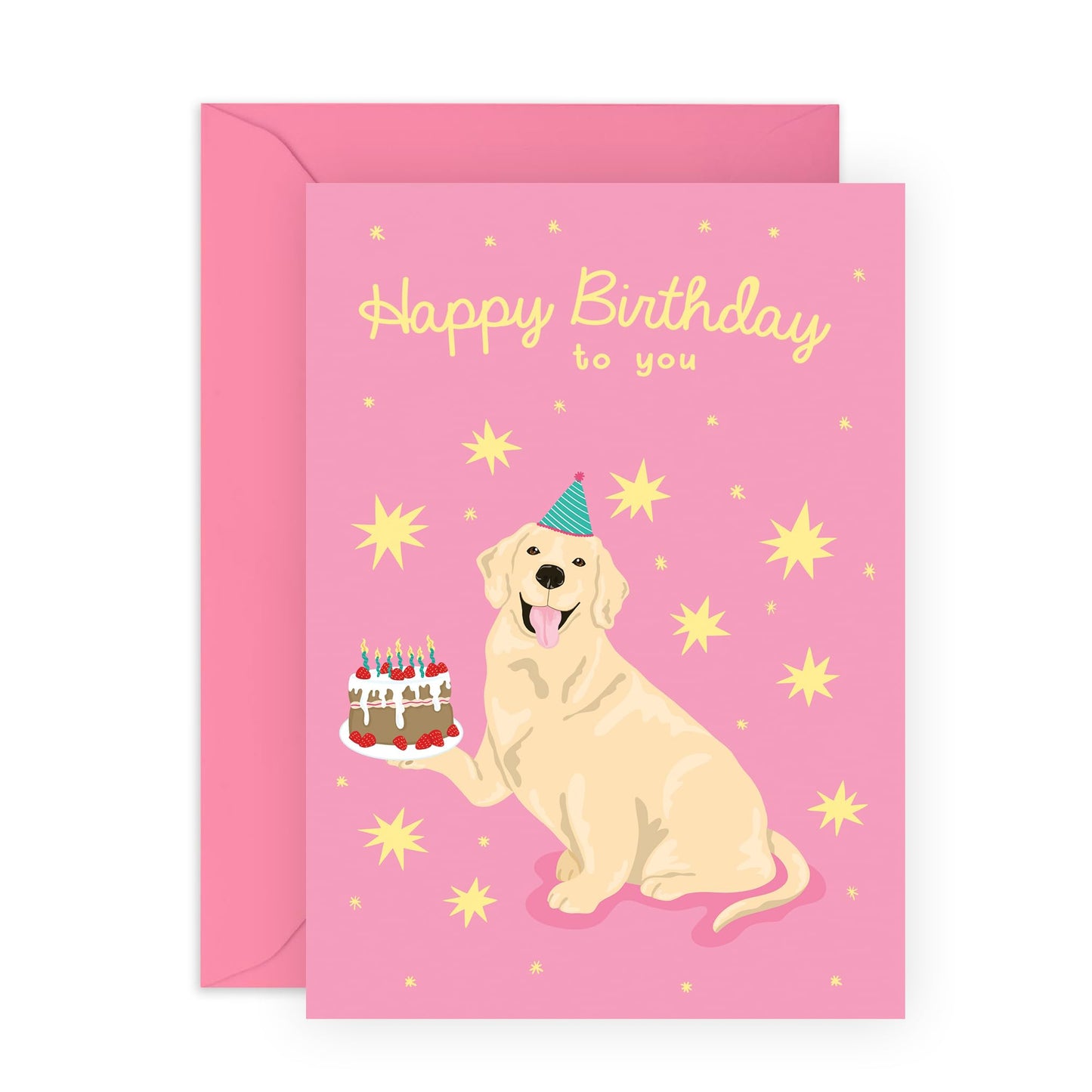 Fur Baby Birthday Card - Happy Birthday Labrador Dog - Dog Birthday Cards For Pet Owners - Dog Mum Fur Dad - Puppy - Paw - Gifts For Men Women Him Her - Comes With Stickers - By Central 23