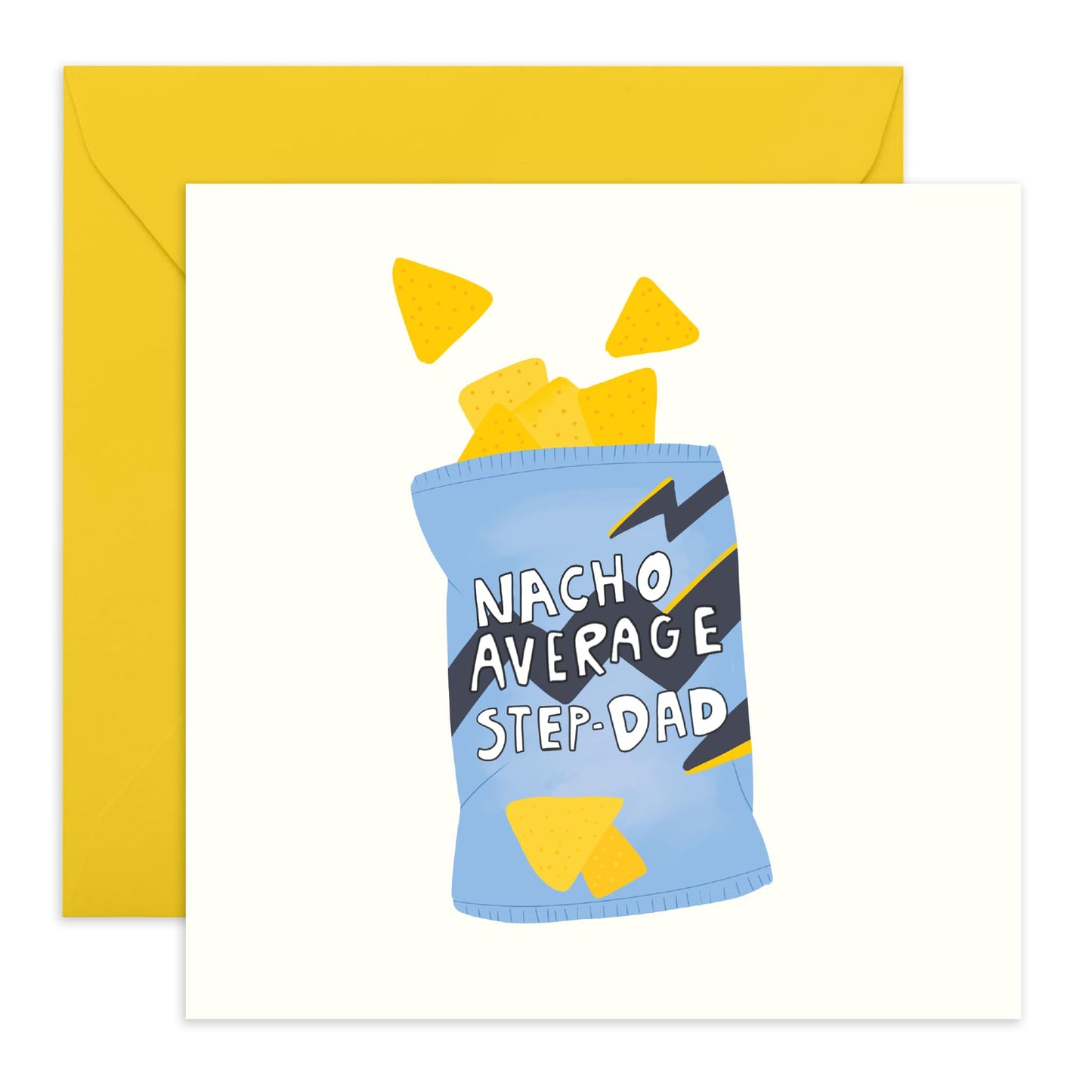 Step Dad Birthday Card - Nacho Average Step-dad - Funny Birthday Cards For Men - Father's Day Card For Step-father - Funny Gifts For Him - Food Pun Humour - Comes With Fun Stickers By Central 23