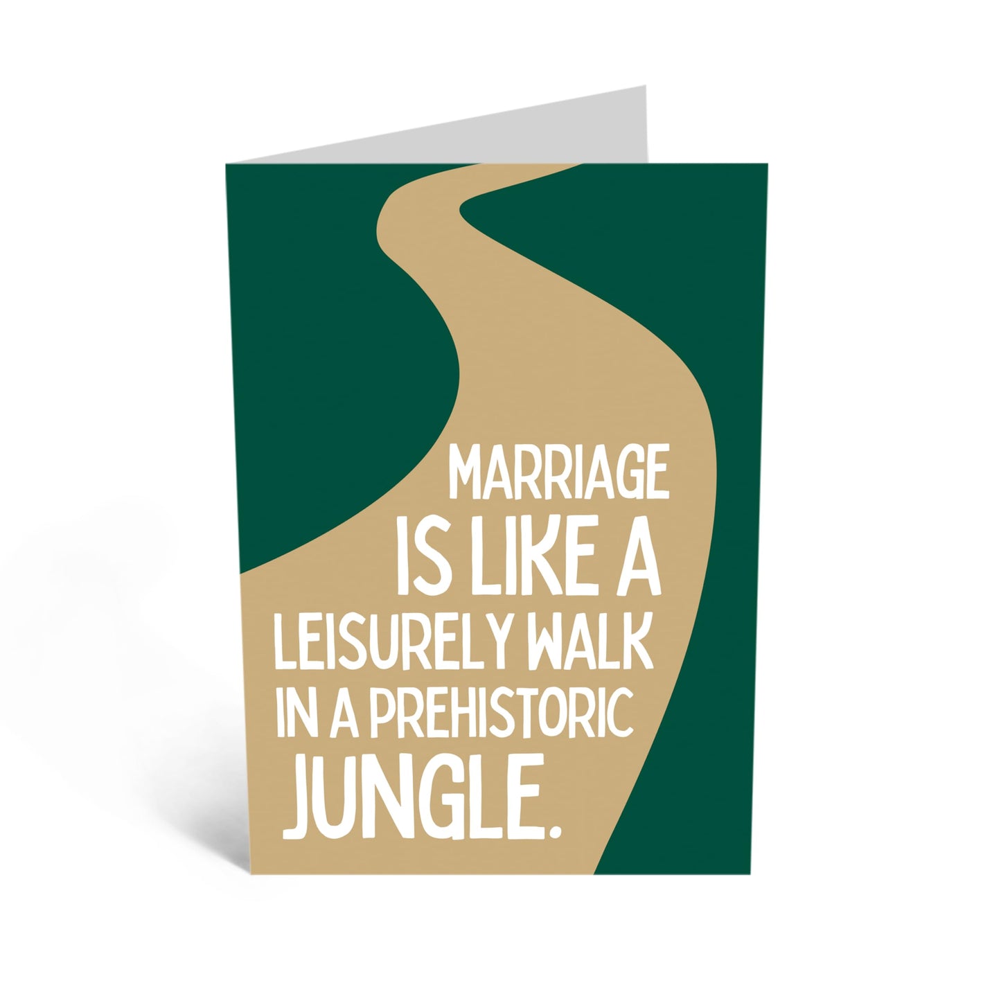 Greeting Card - 'MARRIAGE LEISURELY WALK IN A PREHISTORIC JUNGLE' - Perfect for Celebrating a Unique Journey Together with a Fun Twist & Humor - Ideal for Couples - Comes With Stickers By Central 23