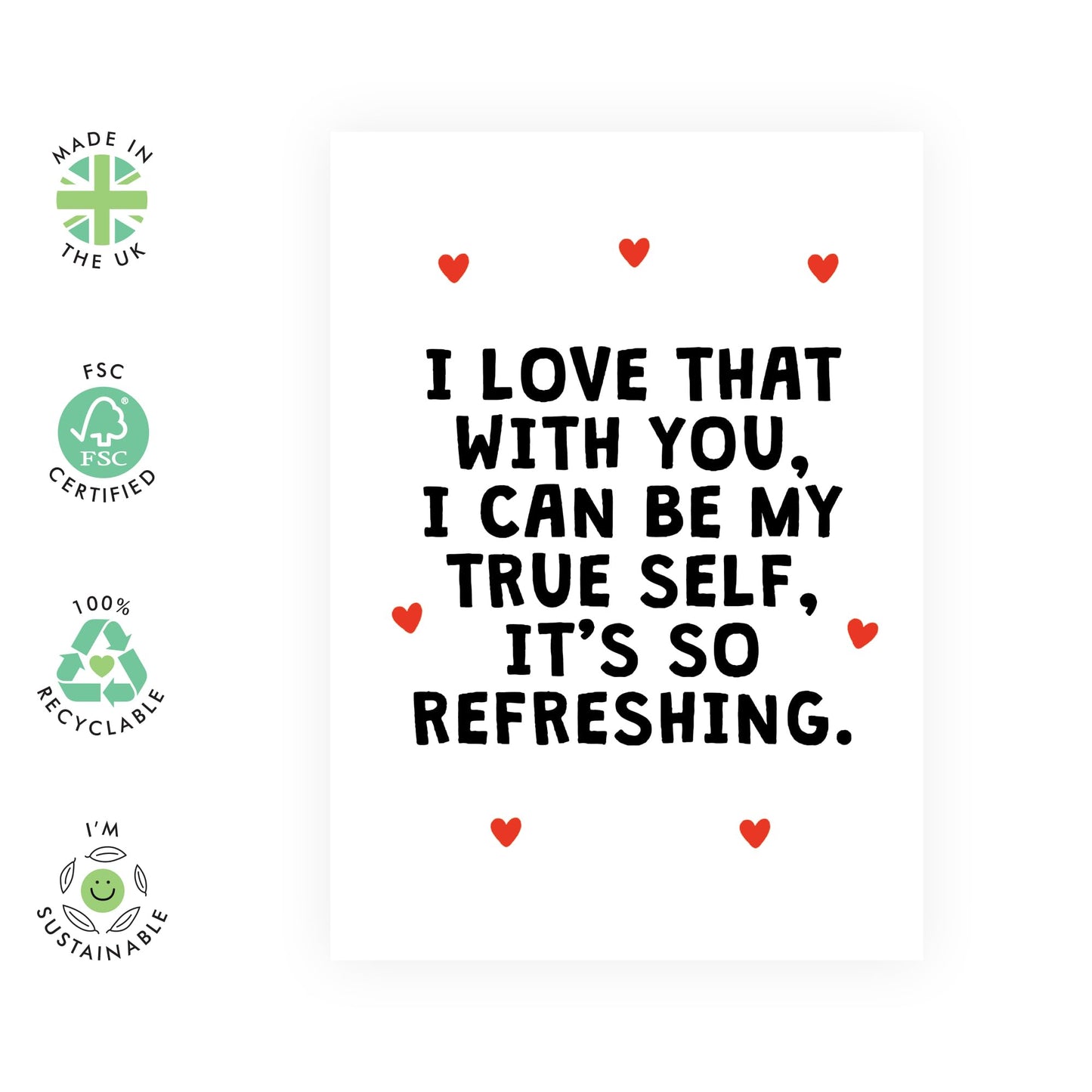 Boyfriend Birthday Card - I Can Be My True Self - Wedding Anniversary Card For Husband Wife - Valentines Day Cards For Girlfriend Partner Couple - Comes With Stickers - By Central 23