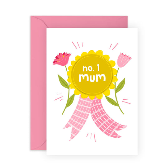 Mum Birthday Card - Number One Mum - Mothers Day Card - Bday Greeting Cards For Mummy Mum  Mama - From Husband Daughter Son - Gifts For Her - Comes With Stickers By Central 23