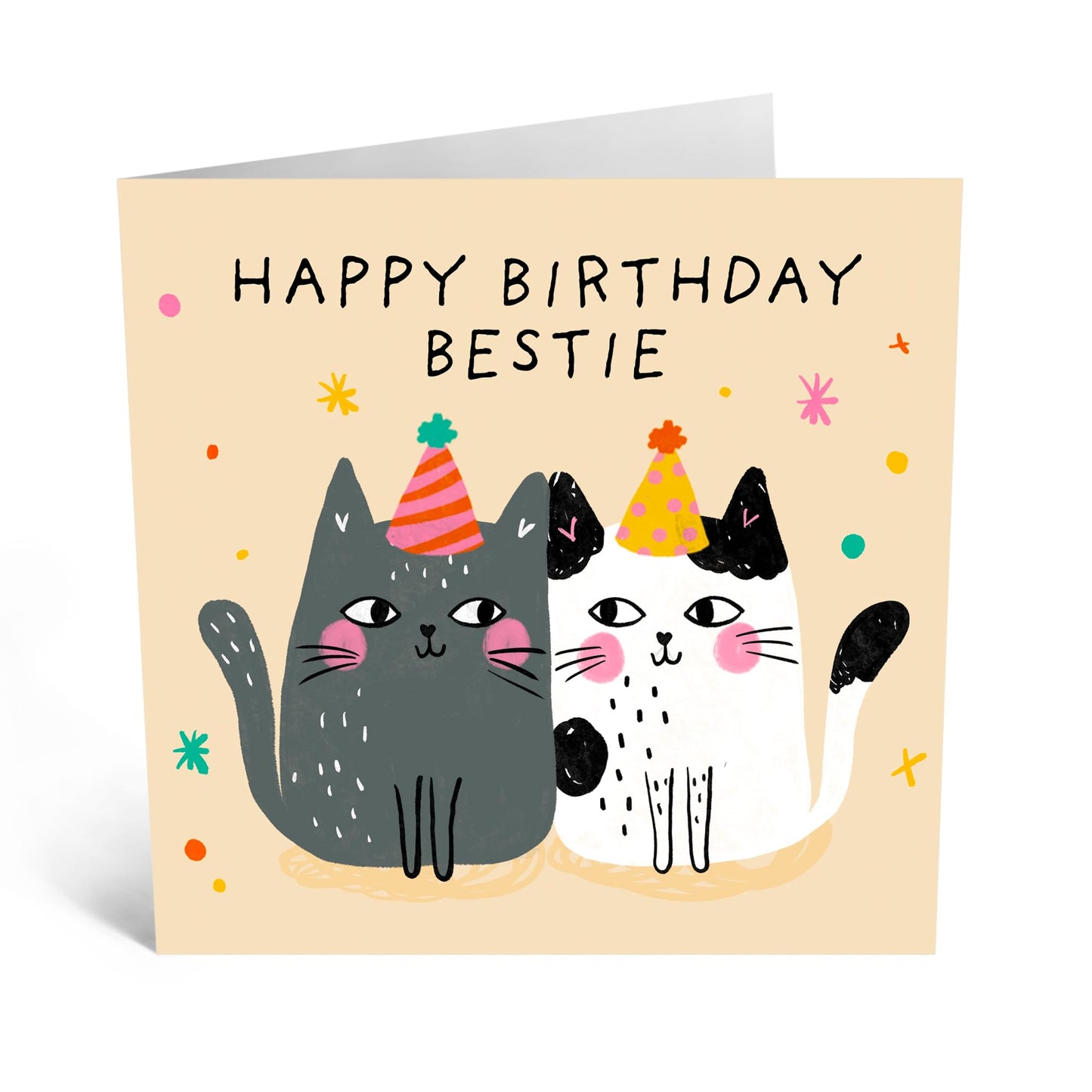 Central 23 Heartfelt Greeting Card - 'HAPPY BIRTHDAY BESTIE' - For Your Friend and Confidant - Gift for Birthdays - Celebrate Your Special Bond with a Warm Message - Comes with Stickers