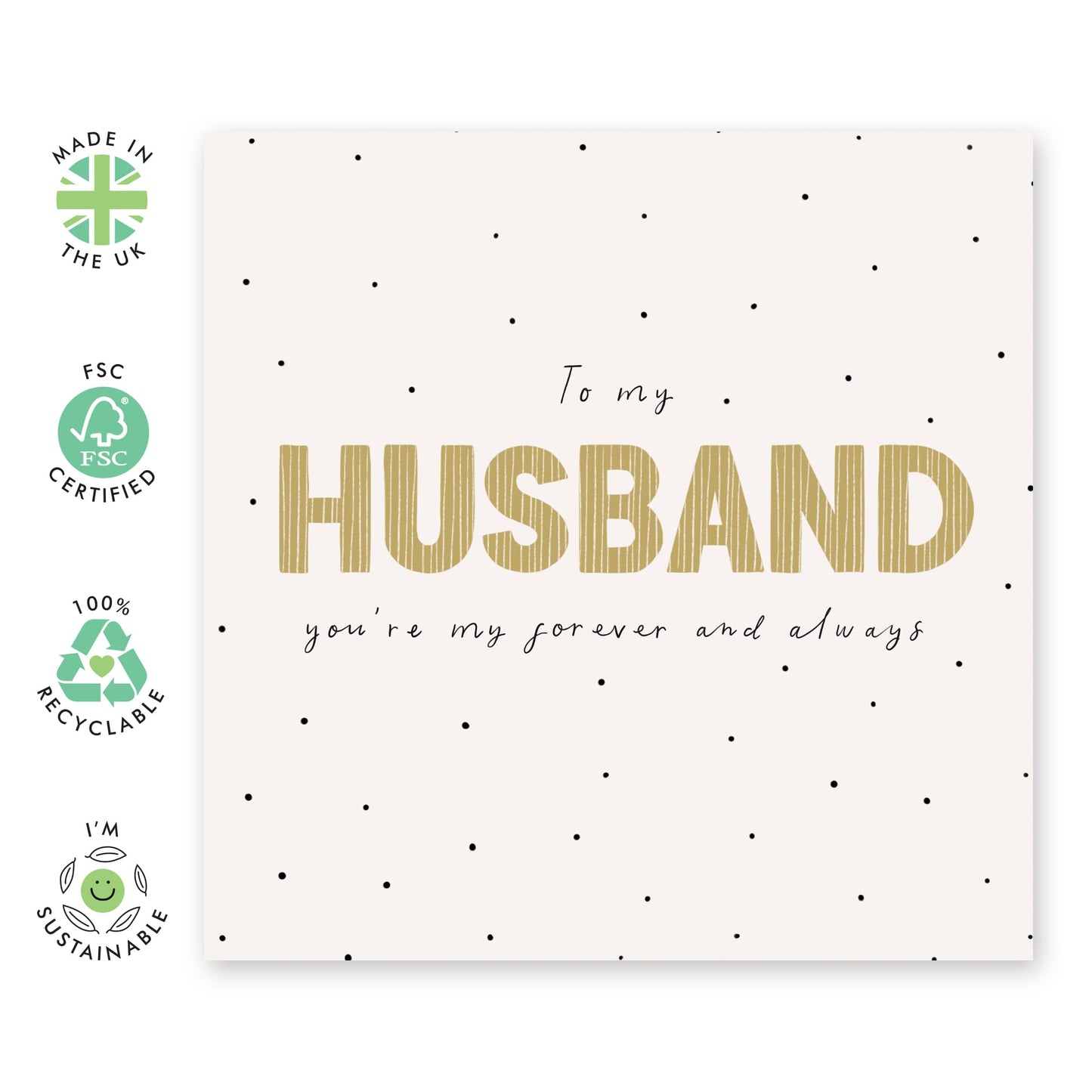 Husband Birthday Card - Husband Forever Always - Sweet Fathers Day Card From Daughter Son - Thank You Gifts For Him Papa Men Daddy - Husband Valentine Card From Wife - Comes With Stickers