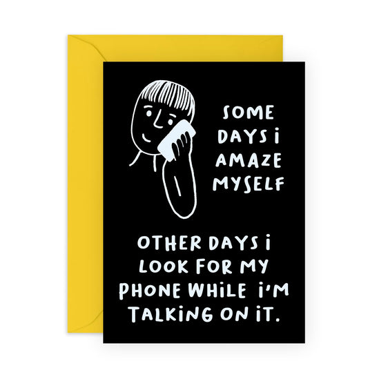 Funny Greeting Cards For Men Women - Looking On The Phone Whilst Im On It - Best Friend Birthday Card Witty Banter Humor - Funny Gifts For Him Her Mum Dad Wife - Comes With Stickers By Central 23