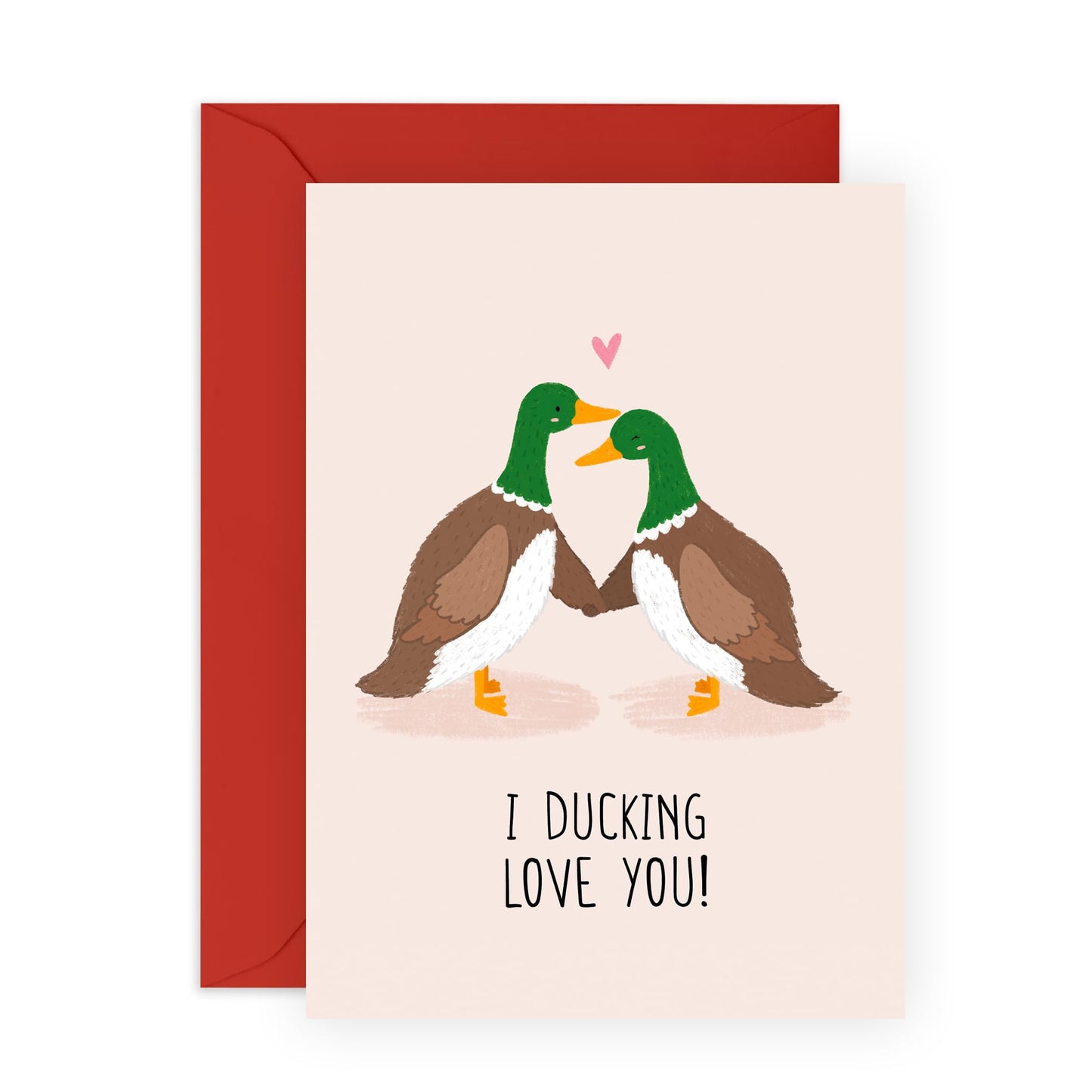 I Love You Card For Girlfriend - I Ducking Love You - Romantic Valentines Day Card For Him Boyfriend Partner - Anniversary Card For Husband Wife - Comes With Stickers By Central 23