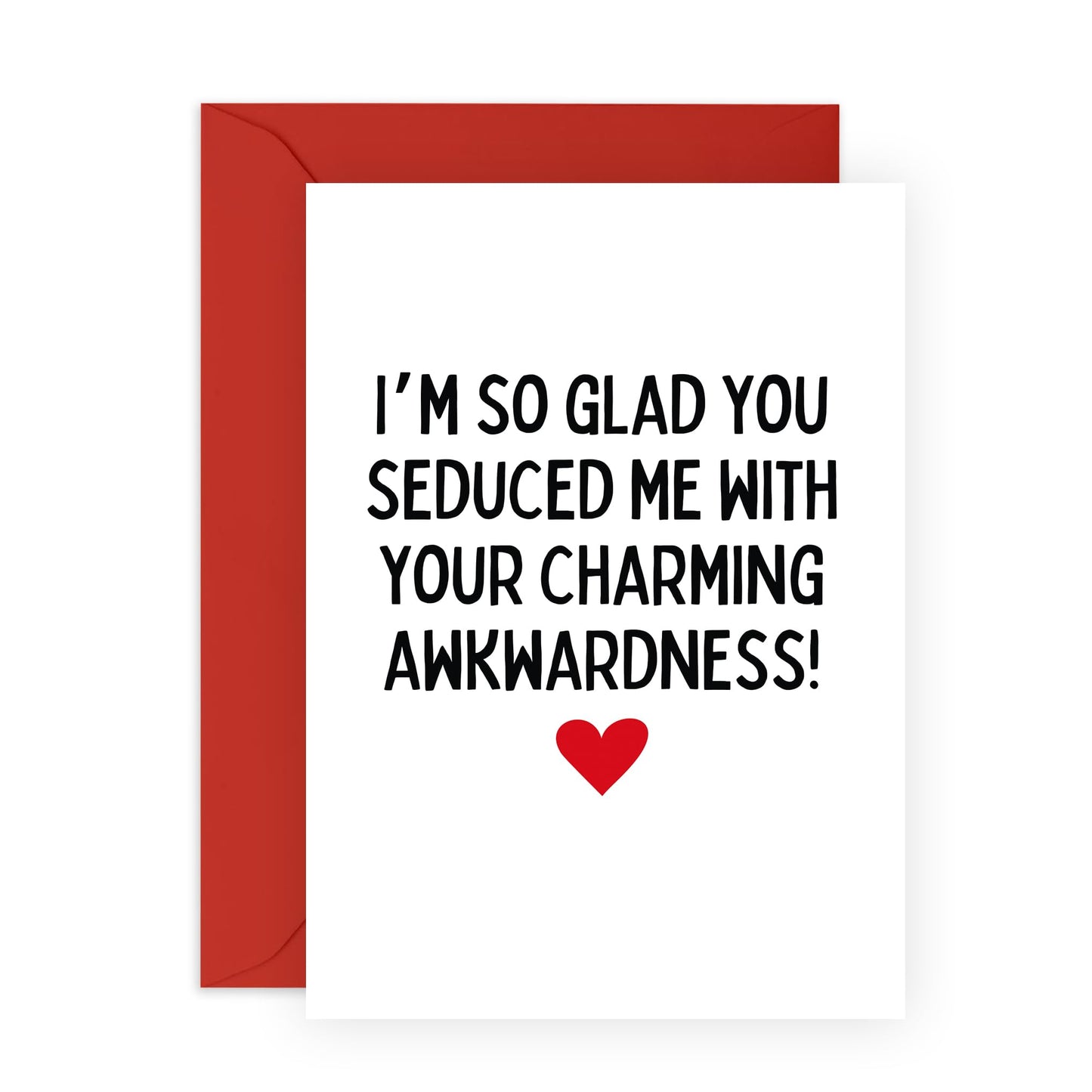 Wedding Anniversary Card Wife Husband - Charming Awkwardness - Funny Anniversary Card For Boyfriend Girlfriend - Valentine's Day Card For Men Women Couple - Comes With Stickers - By Central 23