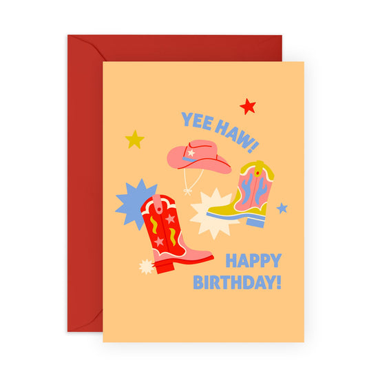 Birthday Card For Her - Yee-haw Happy Birthday - Sweet Birthday Cards For Mum - Birthday Cards For Women - Fun Birthday Cards For Him - Birthday Greeting Card - Comes With Fun Stickers By Central 23