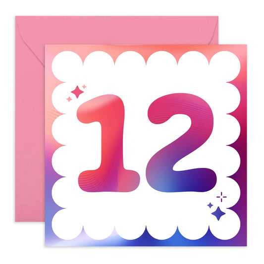12th Birthday Card Girl Boy Kids - Milestone Age Twelve - Happy Birthday Cards 12 Year Old - Twelfth Bday Gifts For Son Daughter Nephew Niece Grandson - Comes With Stickers By Central 23