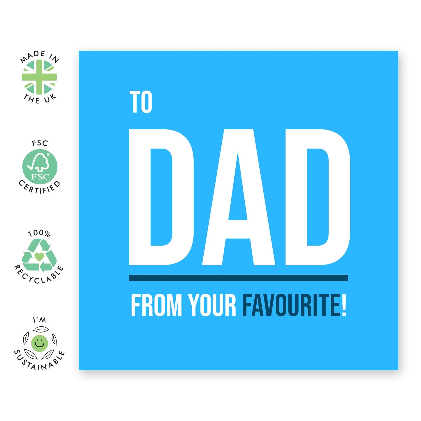 Funny Fathers Day Card From Daughter - To Dad From Your Favourite - Dad Bday Card - Birthday Card For Dad Funny - Gifts For Him Men Pop Papa Daddy - Comes With Cute Stickers By Central 23