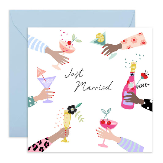 Wedding Cards For Bride And Groom - Tying The Knot Wedding Car - Newly Weds Card - Congratulations Card Men Women Son Daughter - Best Wishes Gift For Him Her - Comes With Stickers By Central 23