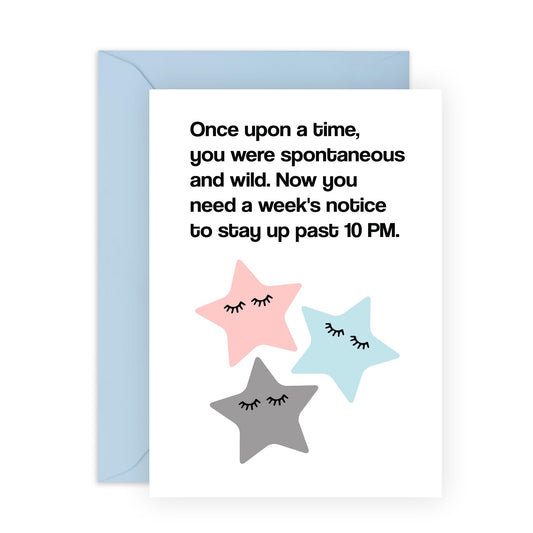 Best Friend Birthday Card - Stay Up Past 10pm - Funny Birthday Cards For Men Women - Cheeky Greeting Cards For Wife Girlfriend Sister - Comes With Stickers - By Central 23