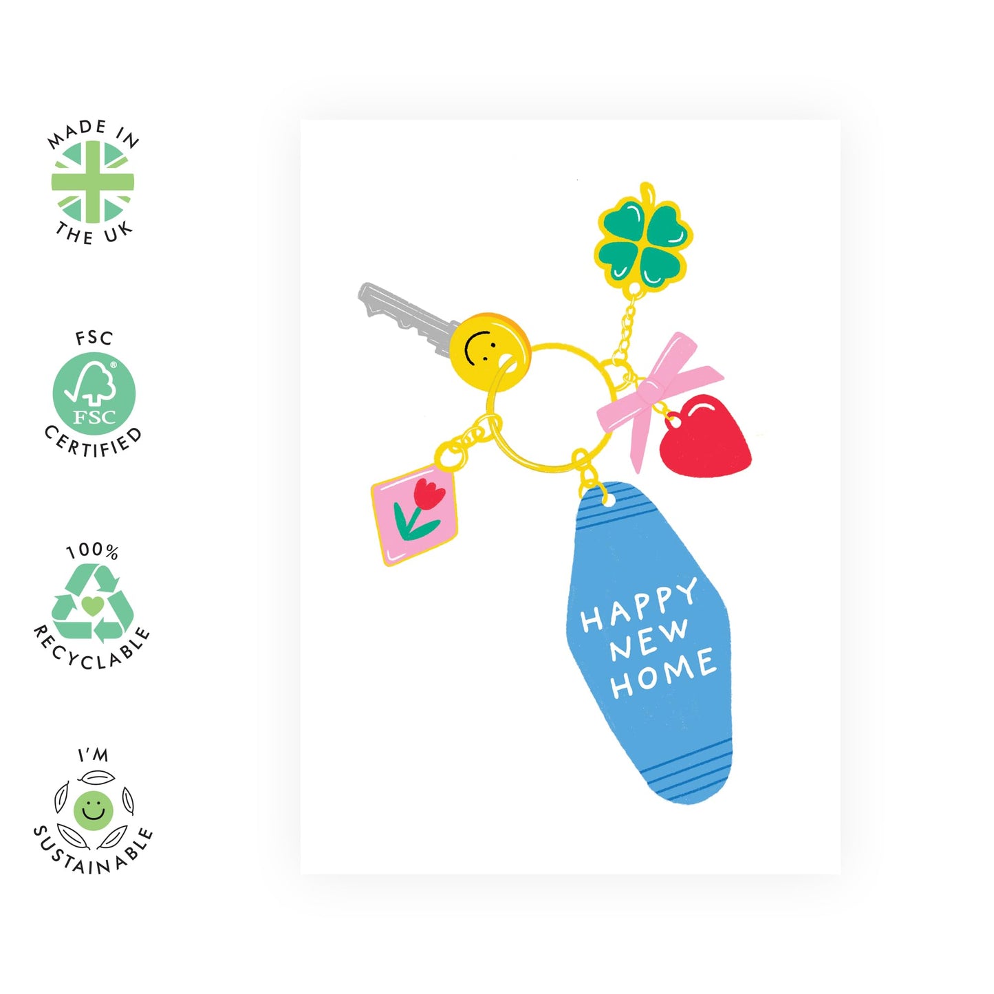 House Keys Congratulations Card - 'New Home Keys' - Gifts for Friends, Coworkers, Son, Daughter, Neighbours - Moving In - Comes with Fun Stickers