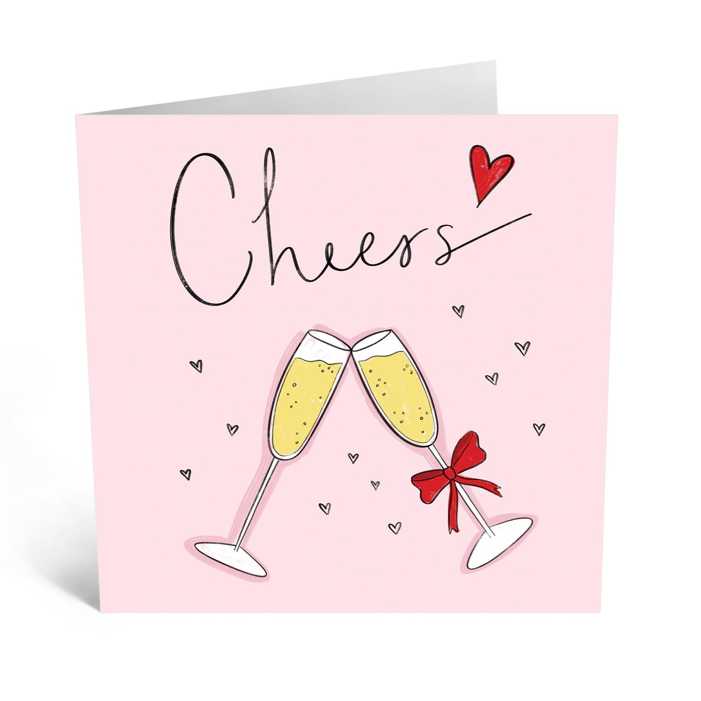 Greeting Card - 'CHEERS GLASSES' - Perfect for Celebrating Any Special Occasion with a Toast - Ideal for Adding Festivity to Anniversaries Birthdays or Achievements - Comes With Stickers By Central 23