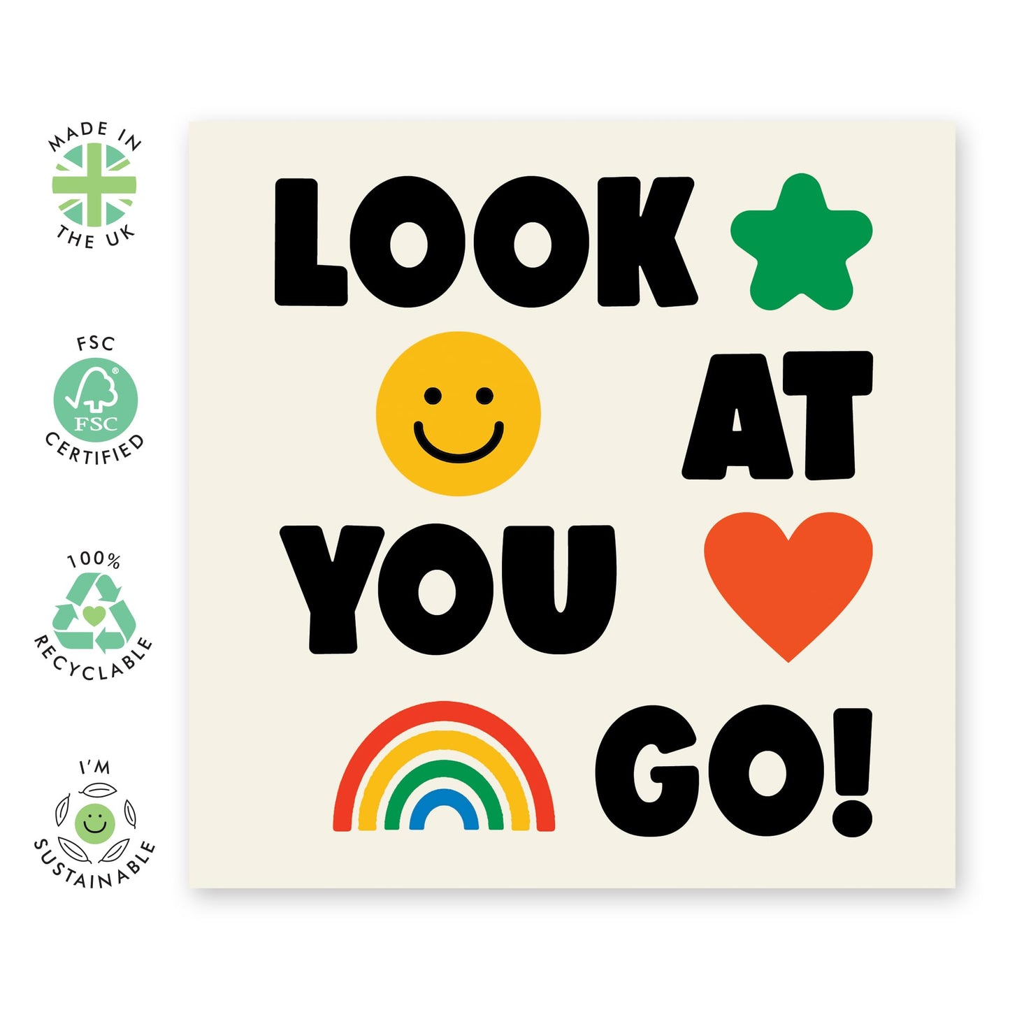 Congratulations Card - Look At You Go - New Job Retirement - Congrats On You New Home Card - Passed Driving Test Card - Affirmation Gifts For Women Him Her - Comes With Fun Stickers By Central 23