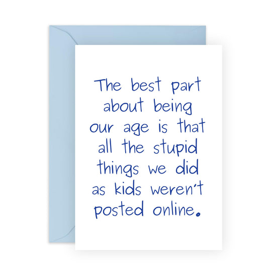 Funny Birthday Card and Fact - 'Weren't Posted Onlie' - Gifts for Best & Close Friends, Sisters, Sis, Gal , Her, Bruv, Mate, Colleague - Before the Internet - Comes with Fun Stickers