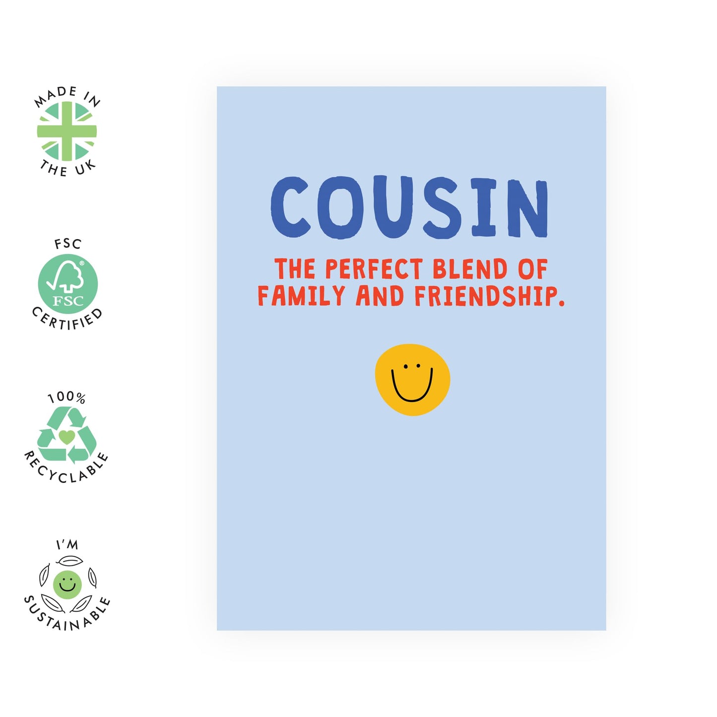 Definition Greeting Card - 'Cousin Word 1' - Gifts for BFF, Best Friend, Cousin, Cuz, Bruv, Mate, Family - Perfect Blend - Comes with Fun Stickers