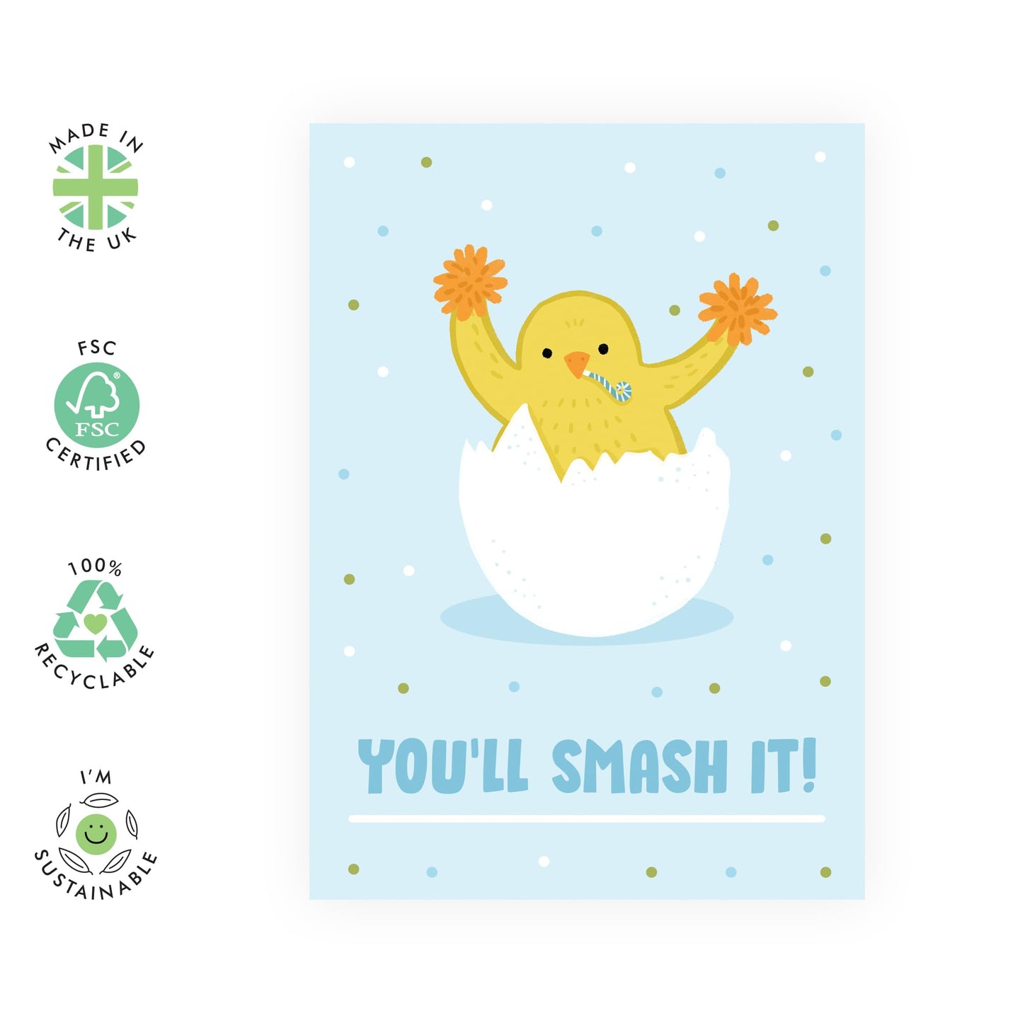 Good Luck Cards - Break A Leg - You'll Smash It Chick - Surgery, Exams, Show, Presentation - Greeting Cards For Men And Women Him Her - Comes With Fun Stickers By Central 23