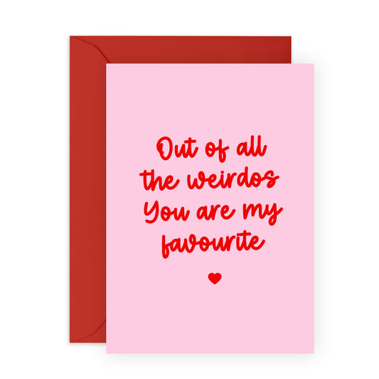 Husband Birthday Card From Wife - Out Of All The Weirdos - Boyfriend Birthday Card - Funny Birthday Greeting Cards For Men Brother Friends - Valentines Day Cards - Comes With Stickers - By Central 23