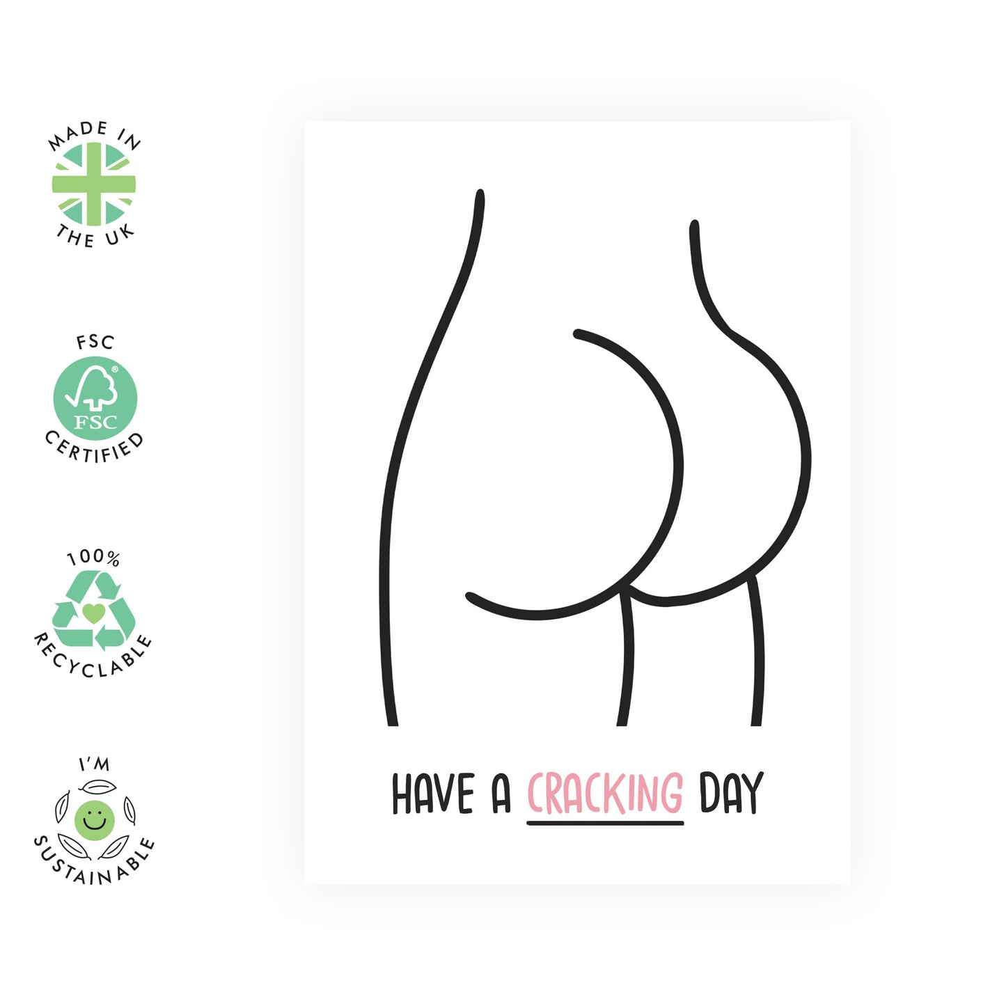 Funny Birthday Cards For Friends - Have A Cracking Day! - Humourous Birthday Cards For Men Women Husband Wife - Raunchy Gifts For Him Her - Comes With Stickers By Central 23