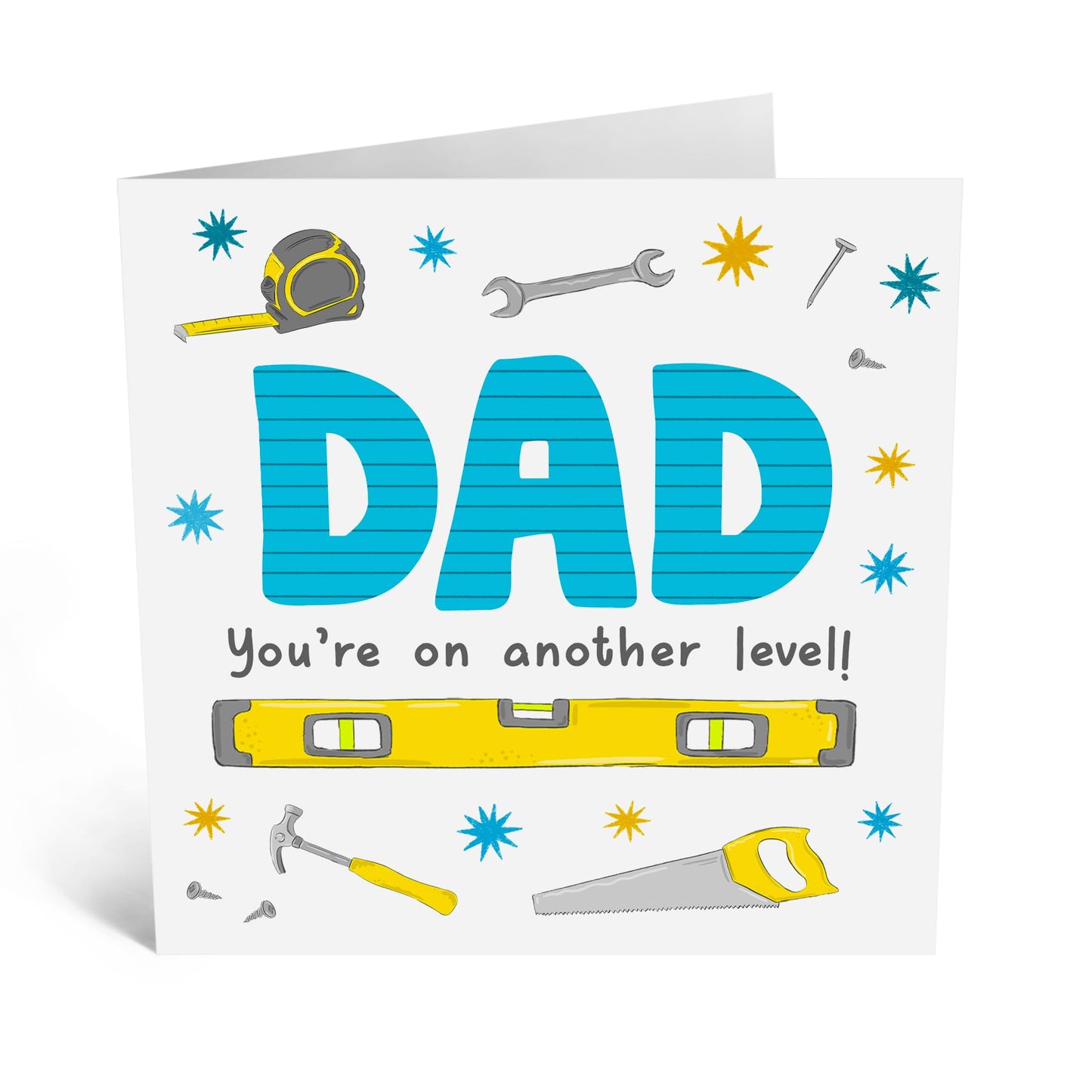 Central 23 Heartfelt Greeting Card - 'DAD ON ANOTHER LEVEL' - For Dads Pops - Gift for Father's Day or Any Occasion - Show Appreciation with a Fun and Unique Message - Comes with Stickers