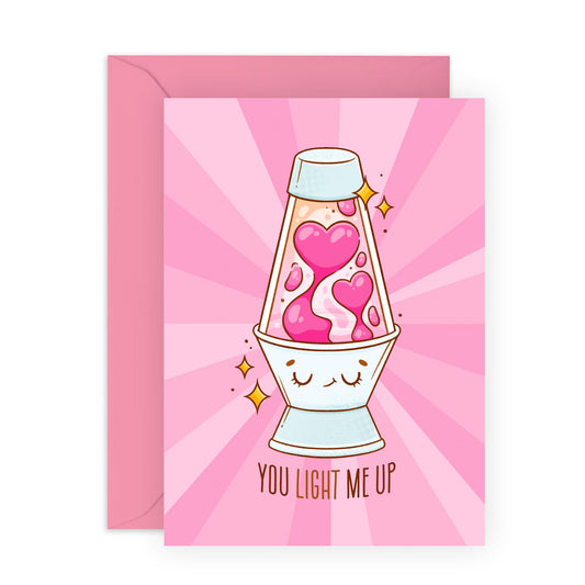 Playful Card - 'YOU LIGHT ME UP' - Perfect For Husband Wife, Anniversary Card For Couple, Or Special Occasions - Show Your Love And Appreciation - Includes Envelope And Stickers By Central 23