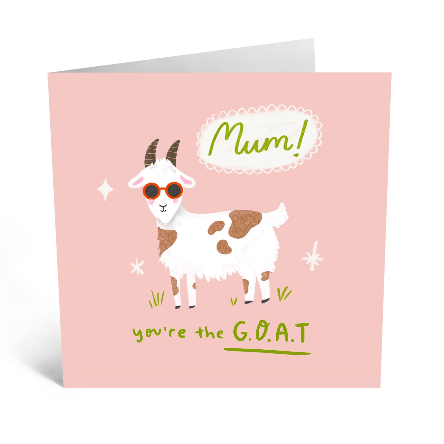 Hilarious Animal Birthday Card - 'Goat Mum' - Gifts for Mother, Mammy, Mummy, Ma, Mama, In-Law, Step Mum, Mam - Greatest of All Time - Comes with Fun Stickers