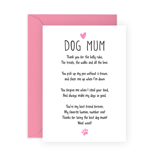 Dog Birthday Card - To The Best Dog Mum - Cute Birthday Cards For Men Women - Greeting Cards For Dog Mum Or Dad - Mothers Day Cards For Mum - Friends Birthday Card - Comes With Stickers By Central 23