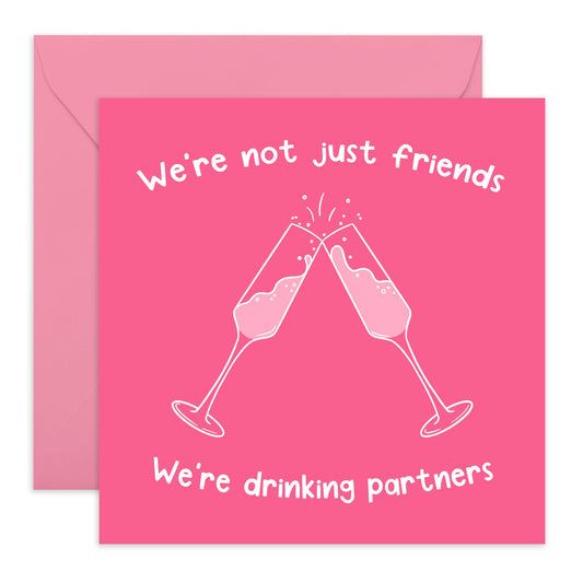 Best Friend Birthday Card For Women - Not Just Friends Drinking Partners - Heartfelt Greeting Cards For Friends Bestie Bff - Gifts For Her Female Girlfriends - Comes With Fun Stickers By Central 23